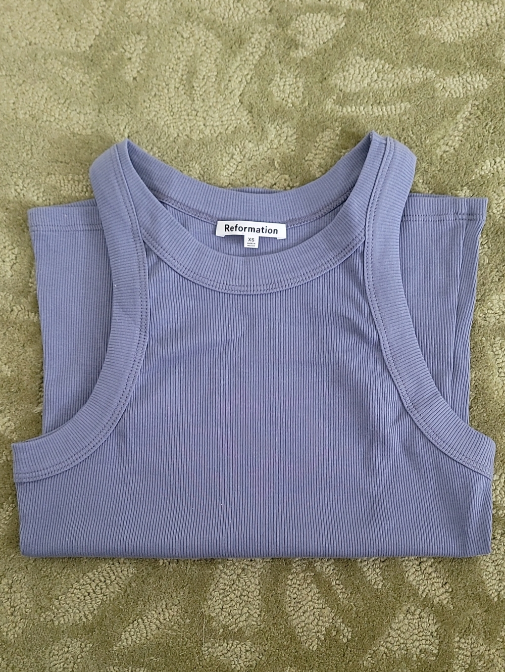 NWOT -Lilac/Blue Ribbed Tank Top - Lavender Stretch Knit